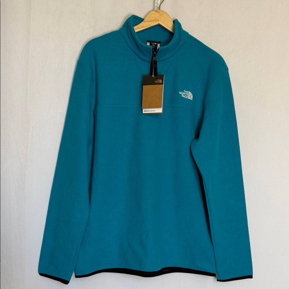 NWT The North Face Men's Anchor Alkaline Blue 1/4 Zip Fleece Size L Lightweight